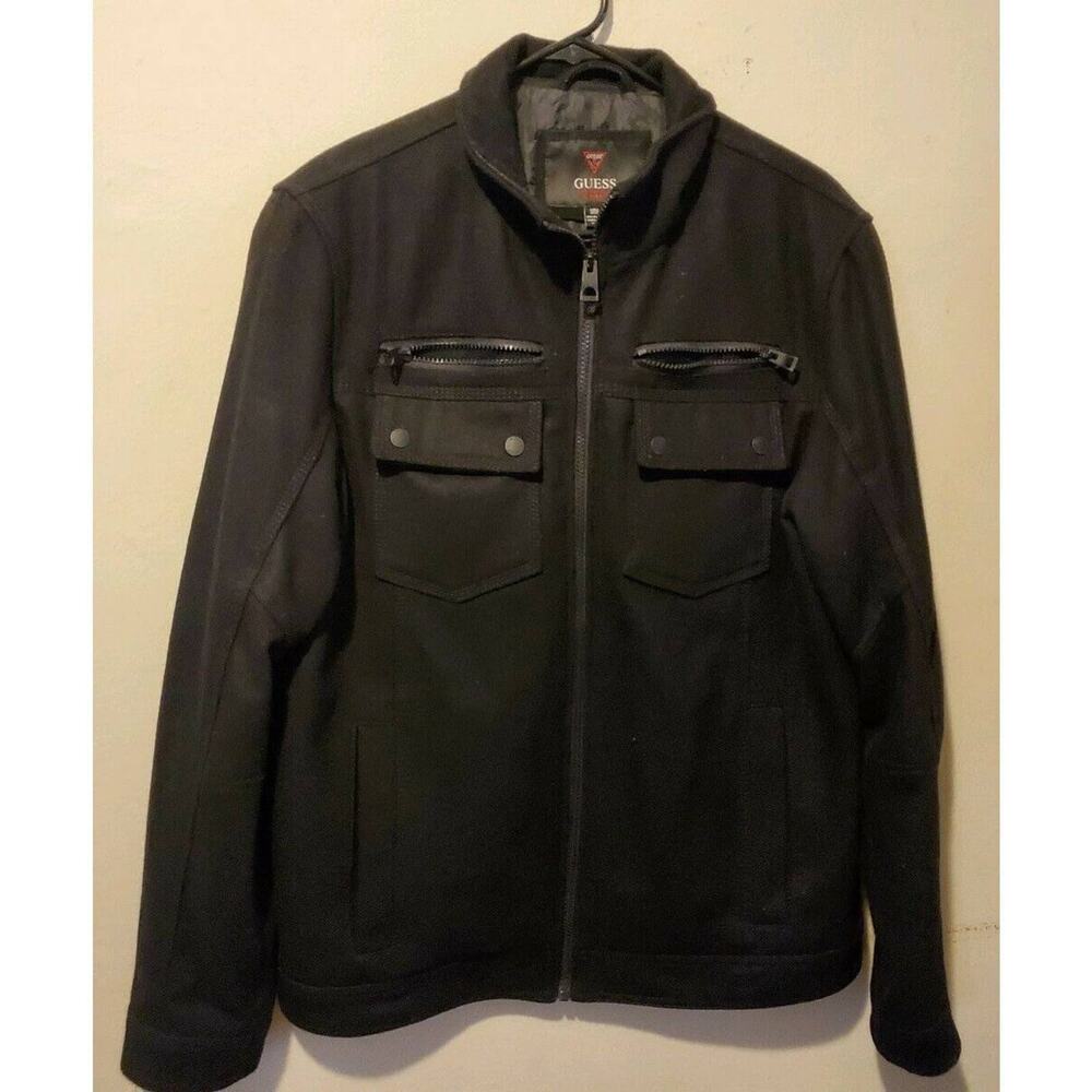 Guess Men’s Pea Coat Jacket black Size M